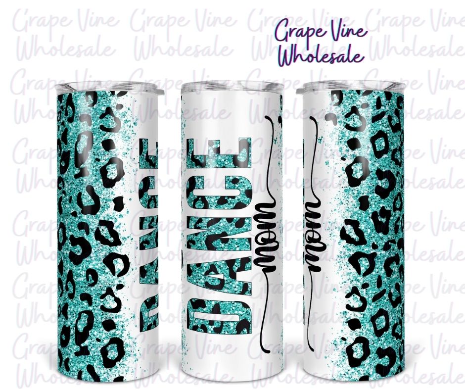 Dance Mom Leopard 20oz Skinny Tumbler Grape Vine Wholesale
