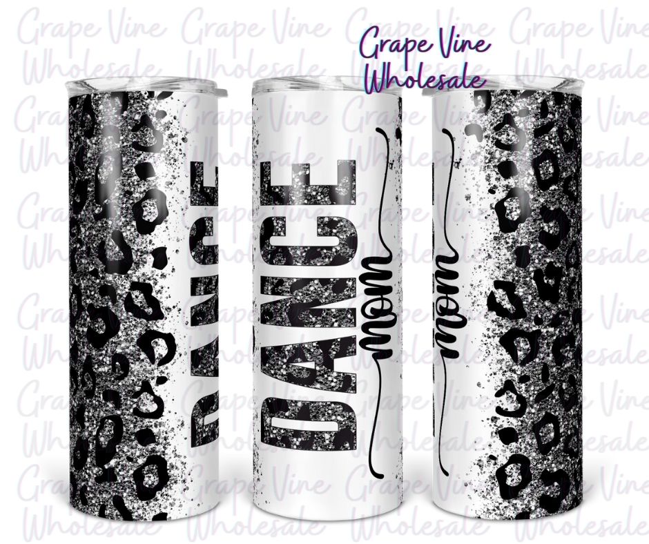 Dance Mom Leopard 20oz Skinny Tumbler Grape Vine Wholesale