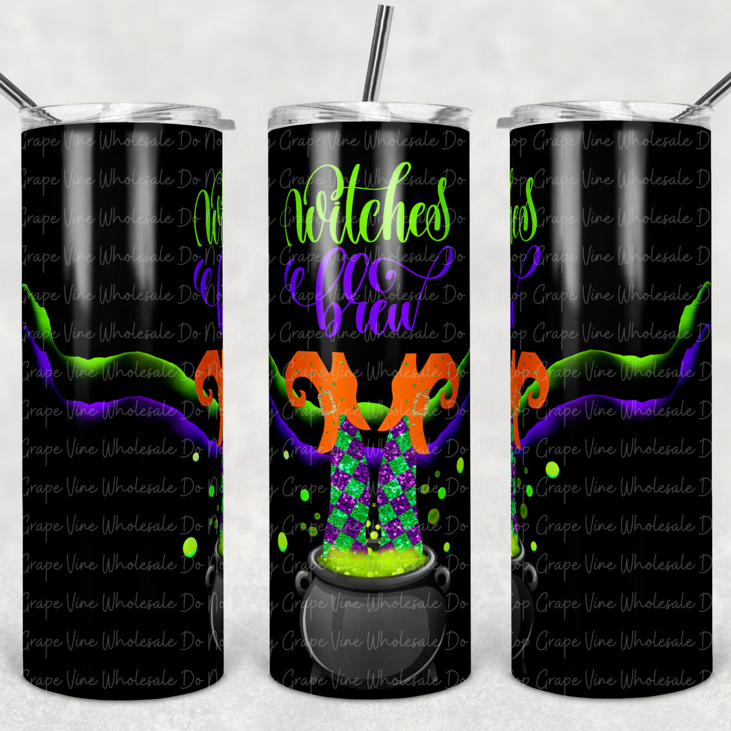 Deep Dark Witches Brew 20oz Skinny Tumbler Grape Vine Wholesale