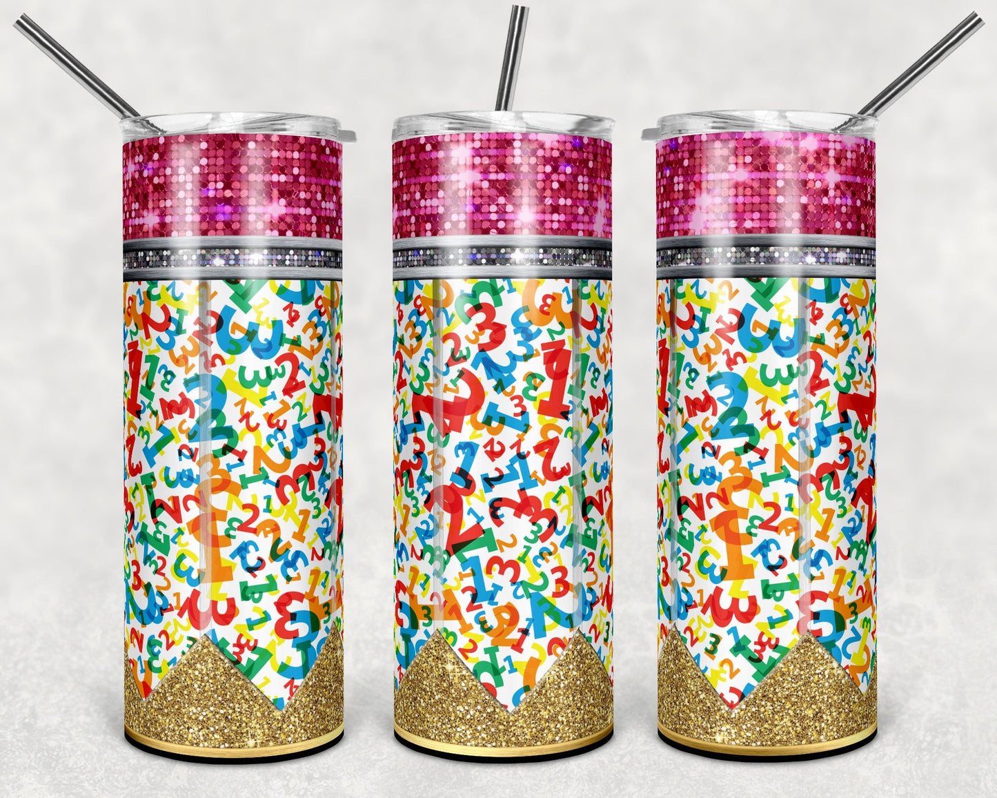 Glitter Pencil *Choose your Class, 36 options!!!* 20oz Skinny Tumbler Grape Vine Wholesale