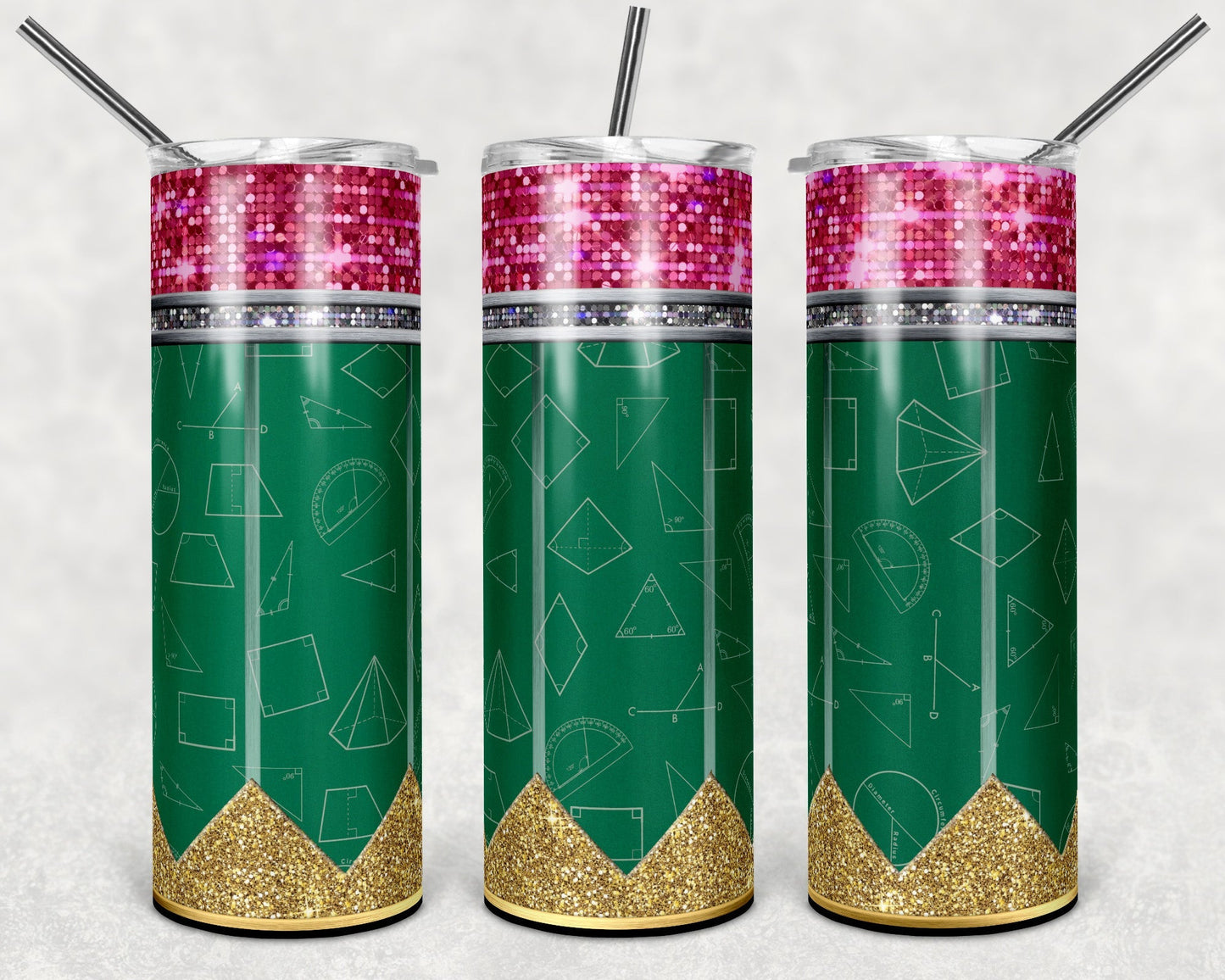 Glitter Pencil *Choose your Class, 36 options!!!* 20oz Skinny Tumbler Grape Vine Wholesale