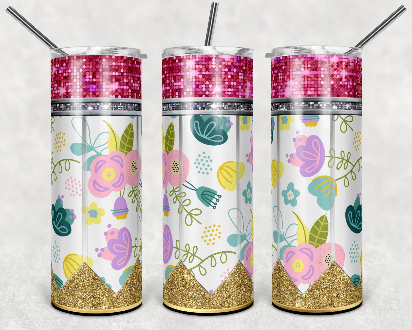 Glitter Pencil *Choose your Class, 36 options!!!* 20oz Skinny Tumbler Grape Vine Wholesale