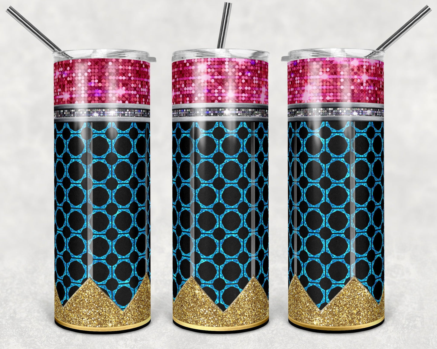 Glitter Pencil *Choose your Class, 36 options!!!* 20oz Skinny Tumbler Grape Vine Wholesale
