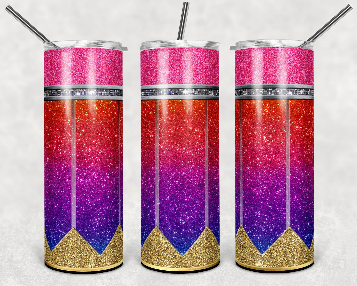 Glitter Pencil *Choose your Class, 36 options!!!* 20oz Skinny Tumbler Grape Vine Wholesale