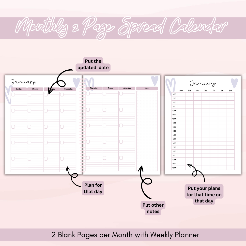 ADHD Printable Planner (Purple and Pink)