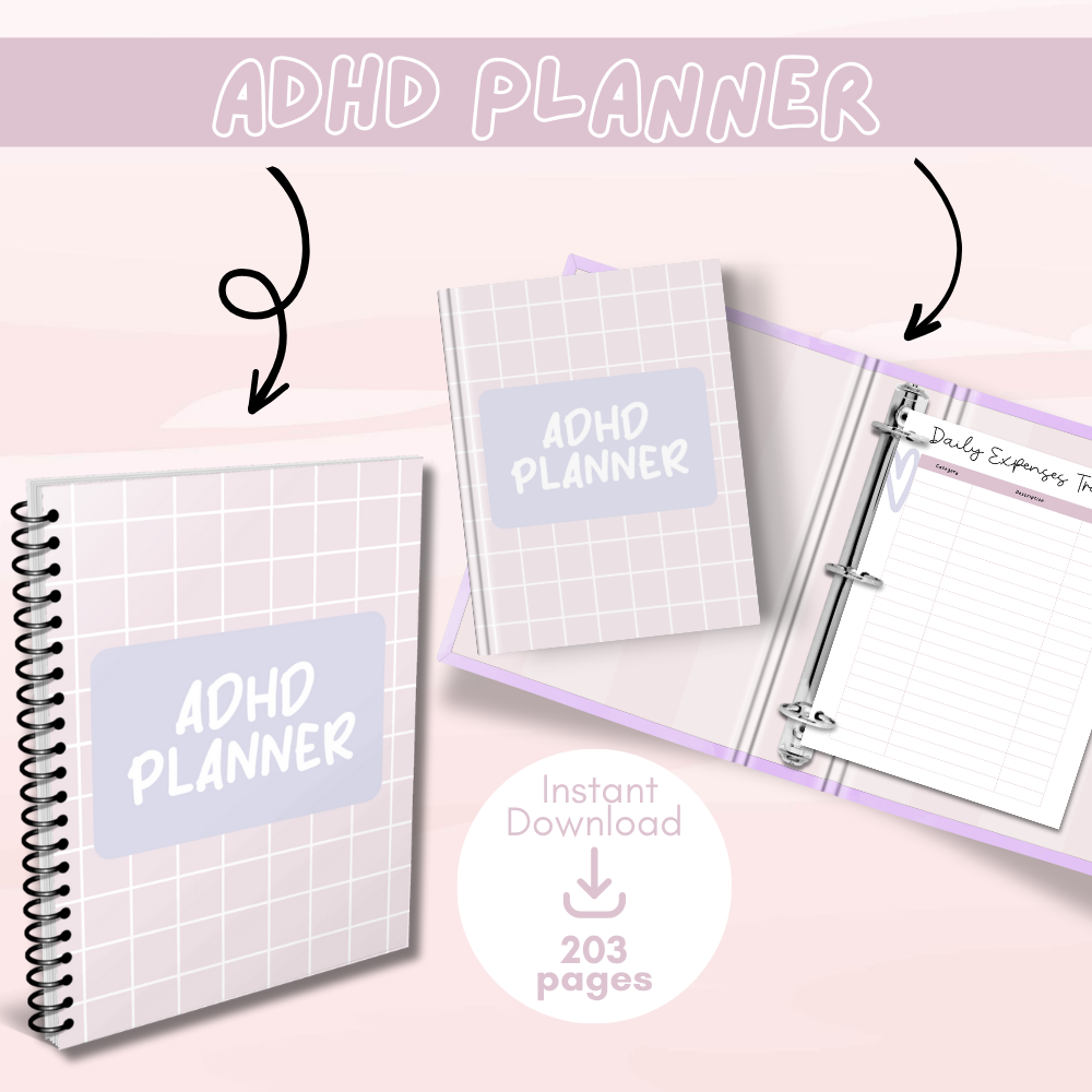 ADHD Printable Planner (Purple and Pink)