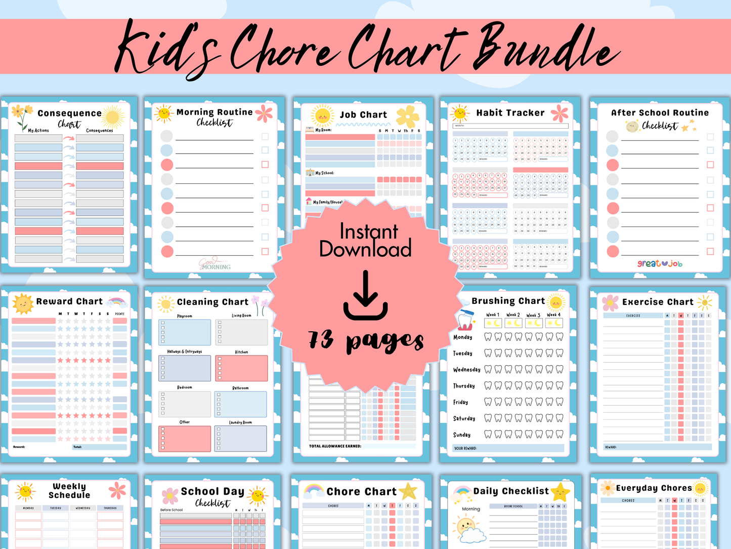 Kids Chore Chart Bundle