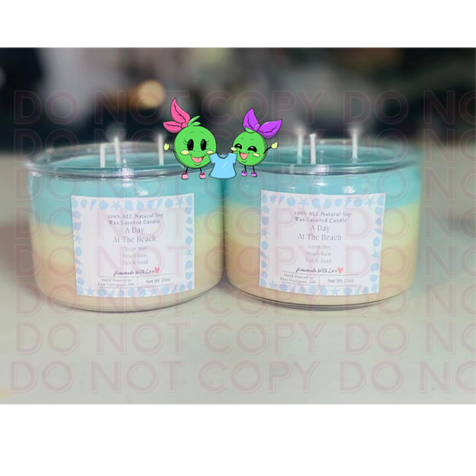 A Day At The Beach Layered 17oz Candle - 2 Peas Tees