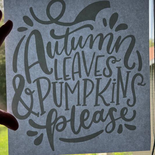 Autumn Leaves & Pumpkins Please- White Design- Short Sleeve or Long Sleeve Only - 2 Peas Tees