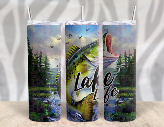 Lake Life (fishing) 20oz tumbler - 2 Peas Tees