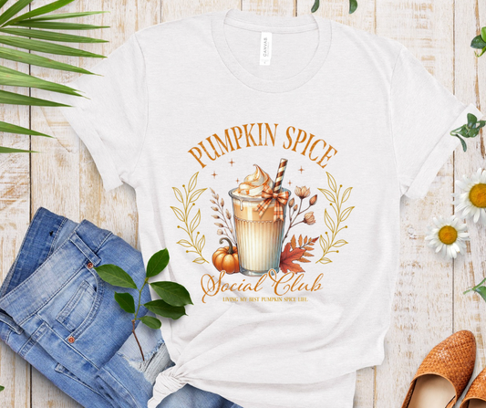 Pumpkin Spice Social Club Short Sleeve or Crewneck Shirt