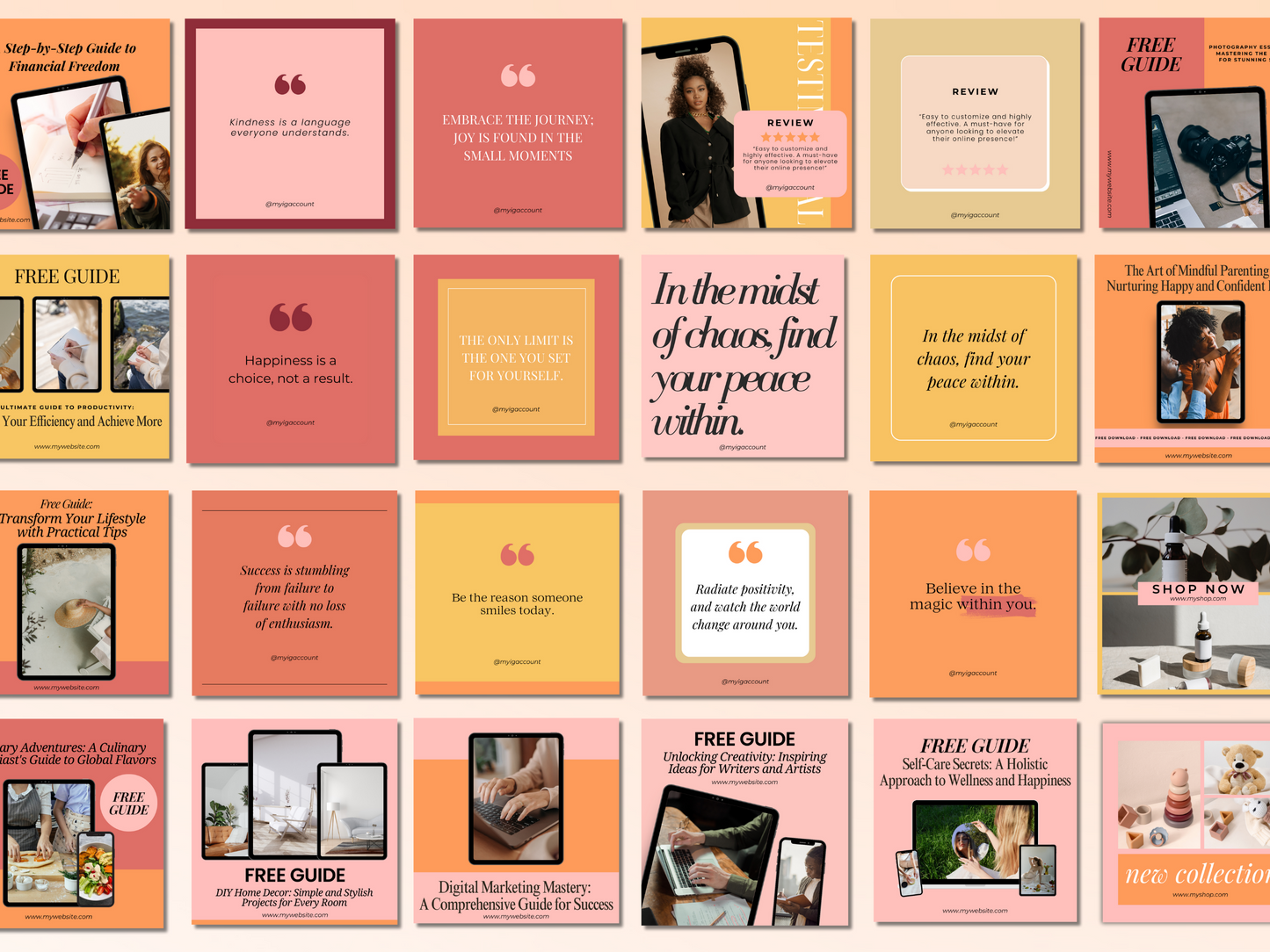 Colorful Social Media Templates (Canva Templates)