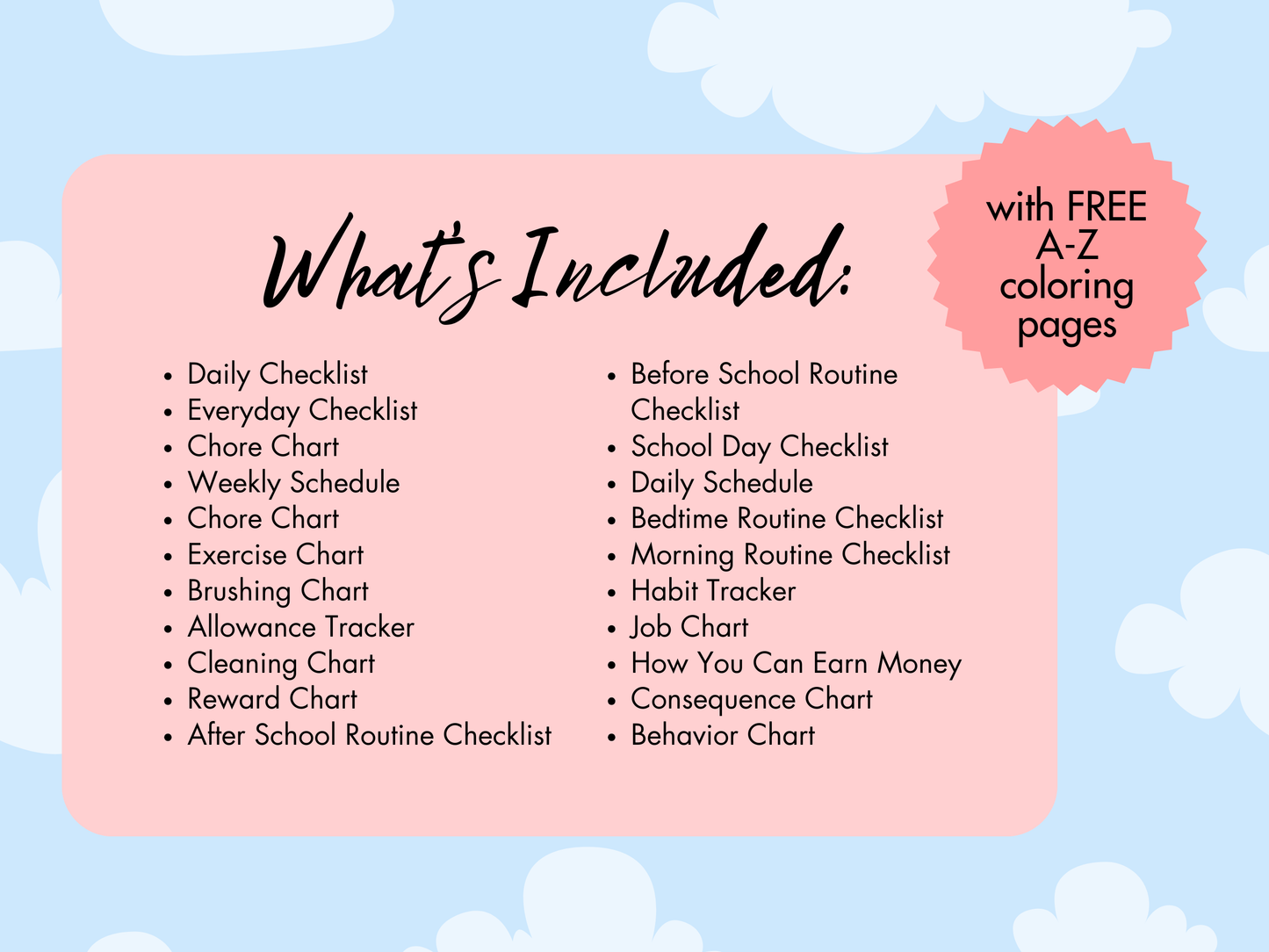 Kids Chore Chart Bundle