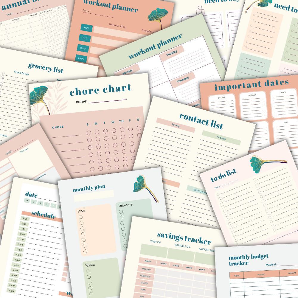 The Planner For Busy Moms (Green- Choose your cover!)