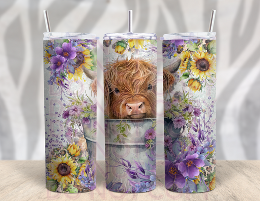 Cute Highland Cow 20oz tumbler - 2 Peas Tees