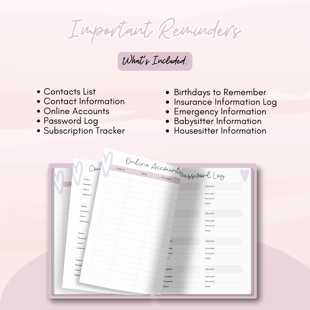 ADHD Printable Planner (Purple and Pink)