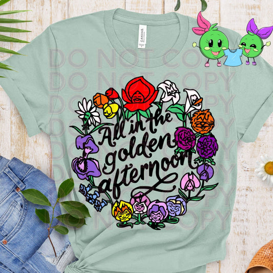 In the Golden Afternoon- Floral- Choose Your shirt Style - 2 Peas Tees