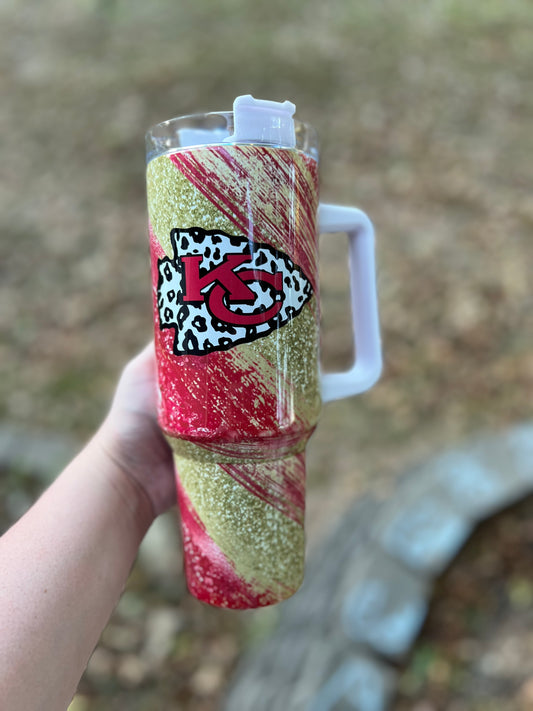 40oz Red and Gold Millyway KC Tumbler