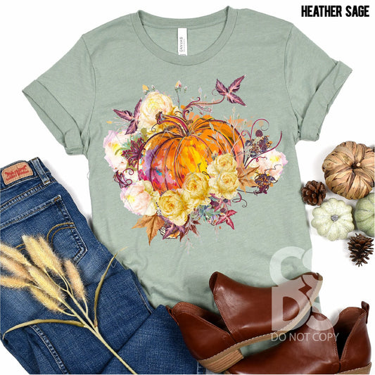 Pretty Fall Pumpkin - Glitter Print!- Choose Your shirt Style - 2 Peas Tees