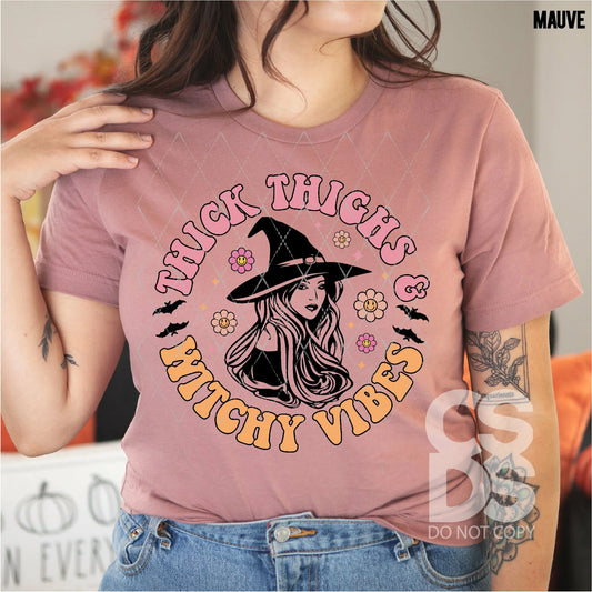 Thick Thighs Witchy Vibes Choose Your shirt Style - 2 Peas Tees