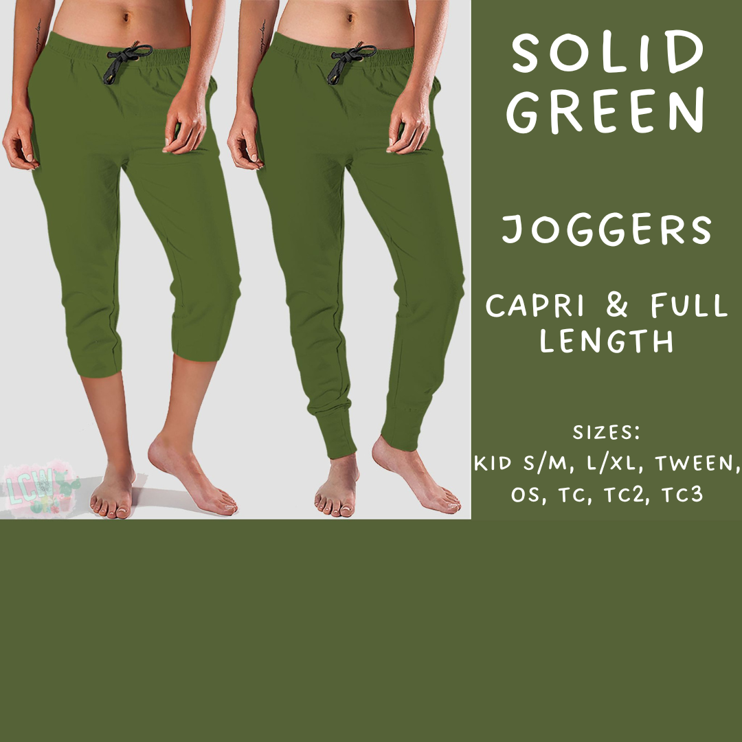 Batch #203 - Solids - Closes 9/19 - ETA early November - Solid Green Full and Capri Length Joggers