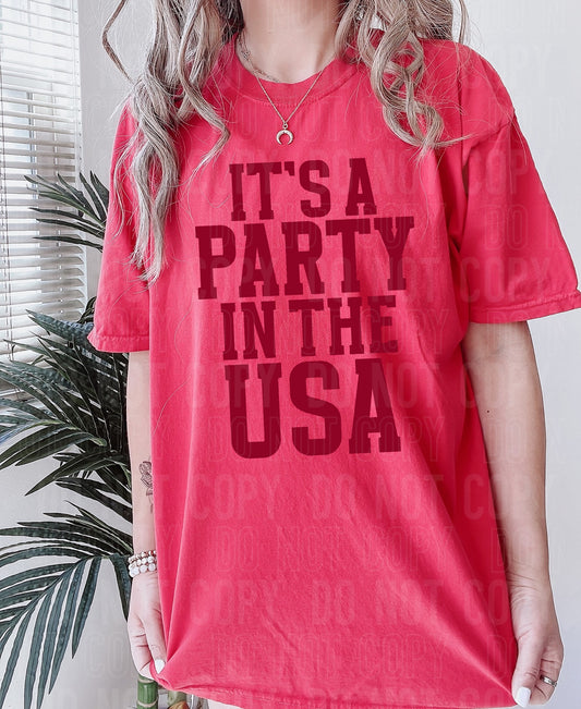 Party in the USA -Comfort Colors Tee- - 2 Peas Tees