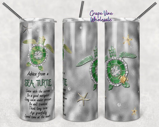 Advice From A Sea Turtle 20oz Skinny Tumbler Grape Vine Wholesale