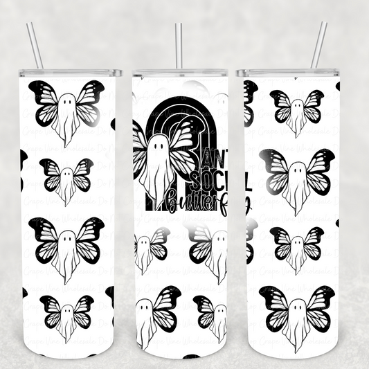 Anti Social Butterfly 20oz Skinny Tumbler Grape Vine Wholesale