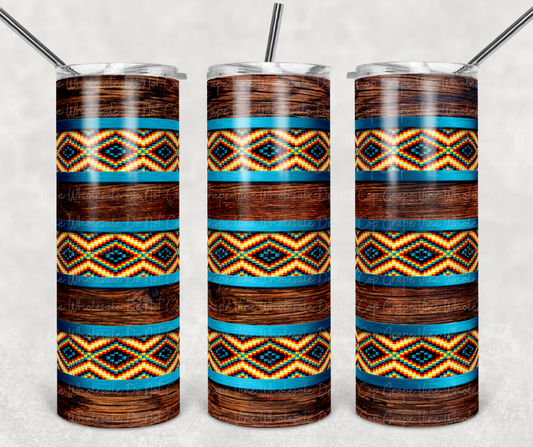 Aztec Wood Stripes 20oz Skinny Tumbler Grape Vine Wholesale