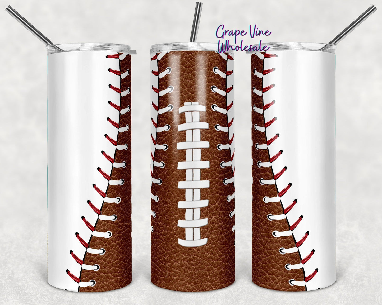 Baseball Football Combo 20oz Skinny Tumbler Grape Vine Wholesale