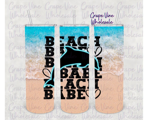 Beach Babe 20oz Skinny Tumbler Grape Vine Wholesale