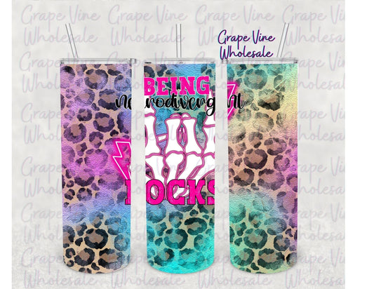 Being Neurodivergent Rocks 20oz Skinny Tumbler Grape Vine Wholesale