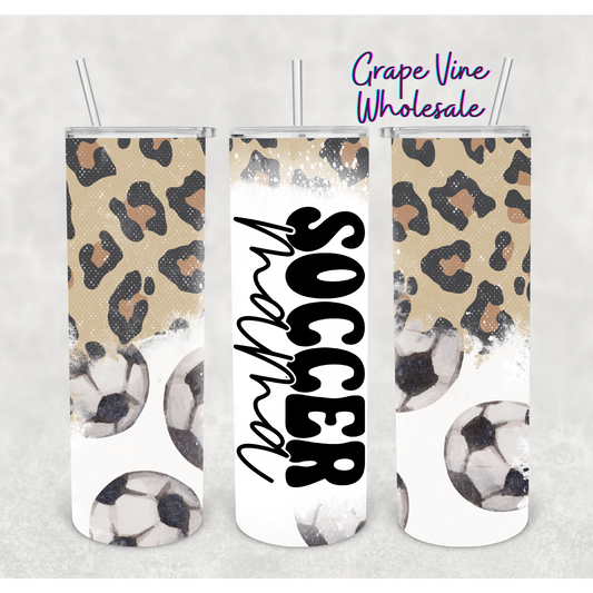 Cheetah Soccer Mama 20oz Skinny Tumbler Grape Vine Wholesale