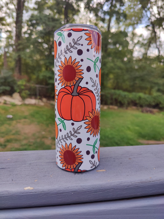 Cozy Fall (white) 20oz Skinny Tumbler Grape Vine Wholesale