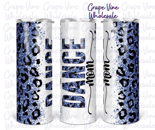 Dance Mom Leopard 20oz Skinny Tumbler Grape Vine Wholesale