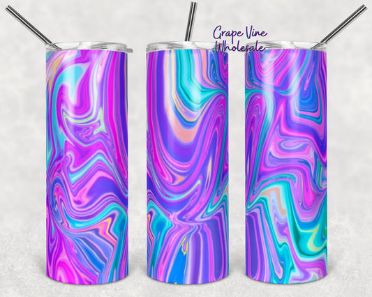 Liquified Neon Milky Way 20oz Skinny Tumbler Grape Vine Wholesale