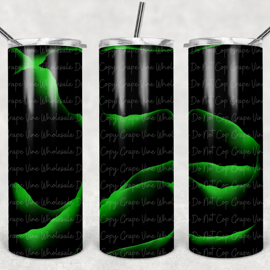 Neon Green Smoke on Black 20oz Skinny Tumbler Grape Vine Wholesale