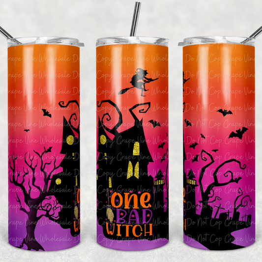 One Bad Witch 20oz Skinny Tumbler Grape Vine Wholesale