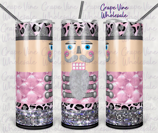 Pink Leopard Nutcracker 20oz Skinny Tumbler Grape Vine Wholesale