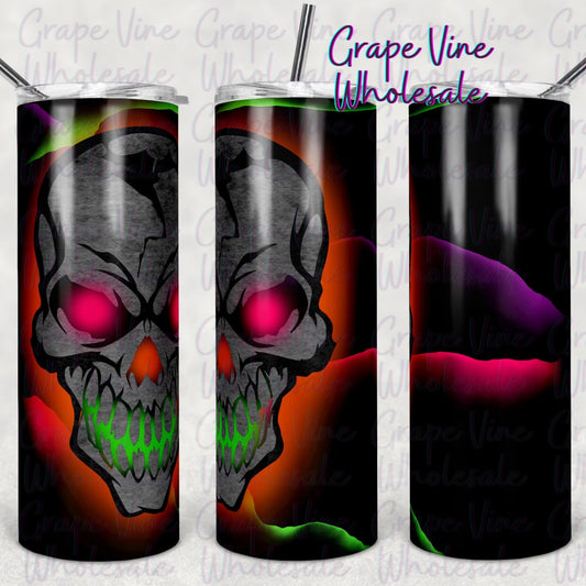 Rainbow Skull 20oz Skinny Tumbler Grape Vine Wholesale