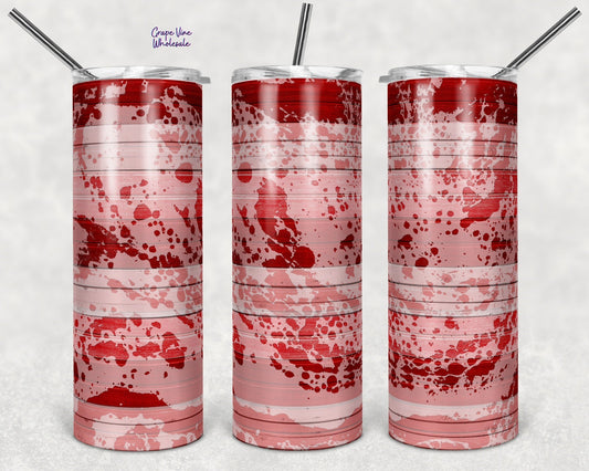 Red Paint Splatter & Woodgrain 20oz Skinny Tumbler Grape Vine Wholesale