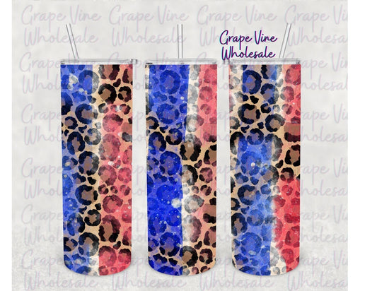 Red White & Leopard 20oz Skinny Tumbler Grape Vine Wholesale