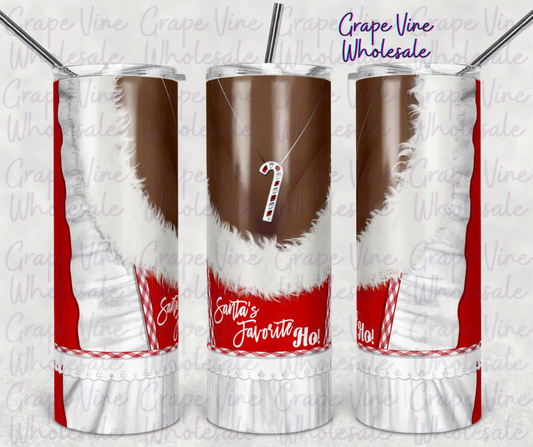 Santa's Favorite African American Ho 20oz Skinny Tumbler Grape Vine Wholesale