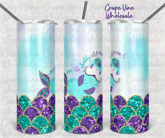 Save The Chubby Mermaids 20oz Skinny Tumbler Grape Vine Wholesale