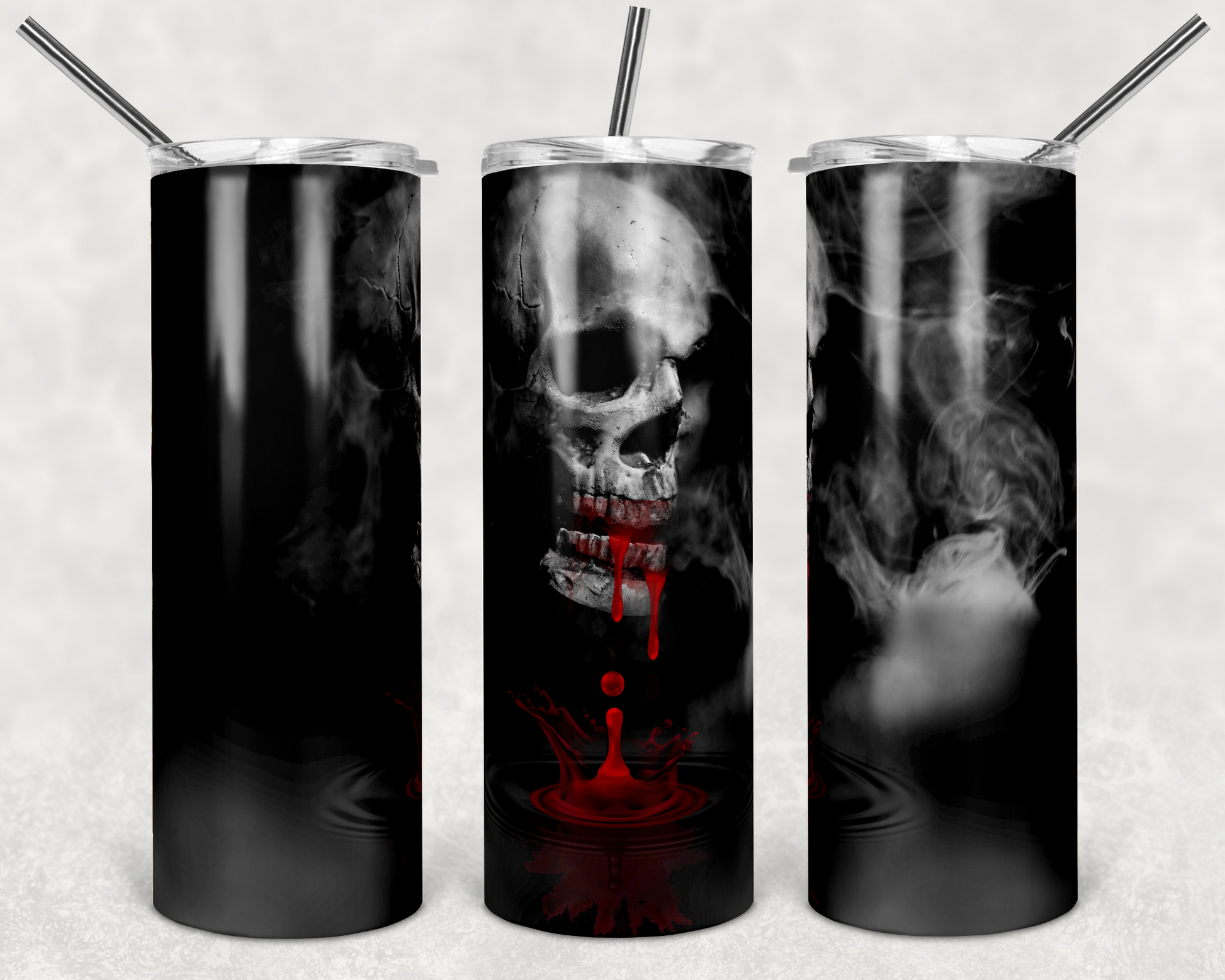 Skull with Blood 20oz Skinny Tumbler Grape Vine Wholesale