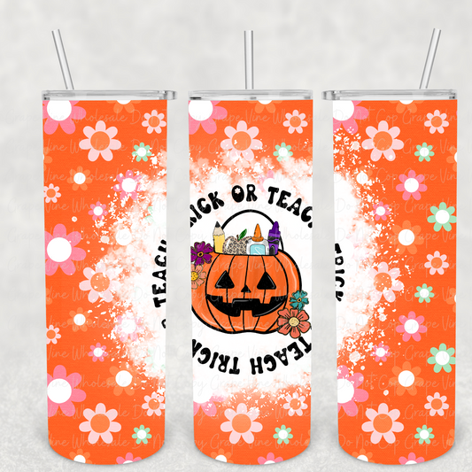 Trick or Teach 20oz Skinny Tumbler Grape Vine Wholesale