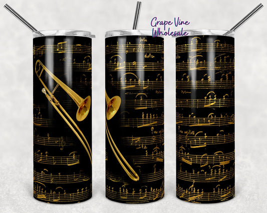 Trombone Tunes 20oz Skinny Tumbler Grape Vine Wholesale