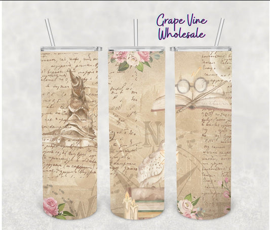 Wizarding World with Flowers HP 20oz Skinny Tumbler Grape Vine Wholesale